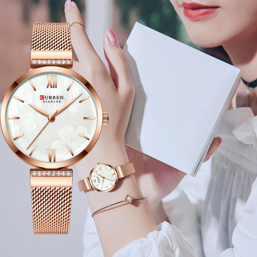 Relojes Para Mujer CURREN Women Watches Brand Quartz Ladies Watch Luxury Wristwatch Mesh Steel Strap Female Clock Fashion Dress | Наручные