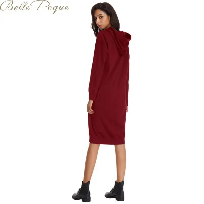 Belle Poque, осенняя Новинка, повседневные куртки с капюшоном на молнии, свободный свитер с длинным рукавом для женщин, женская верхняя одежда