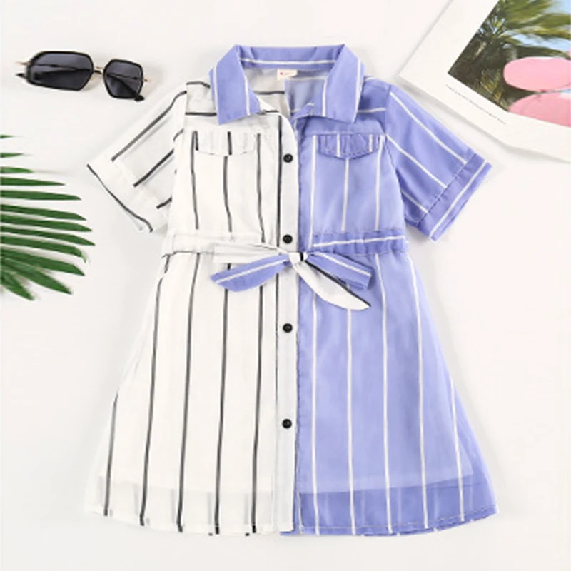 Г. Платье для девочек; Детские платья; Летние шифоновые платья в полоску; платье принцессы; осеннее платье для девочек