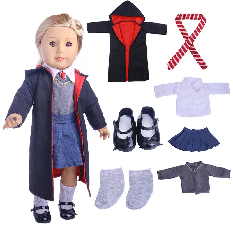 7Pcs Magic School Uniform Inspired Doll Clothes Outfits for American Girl Dolls18 Inch Cosplay Costume Children Toy | Игрушки и хобби