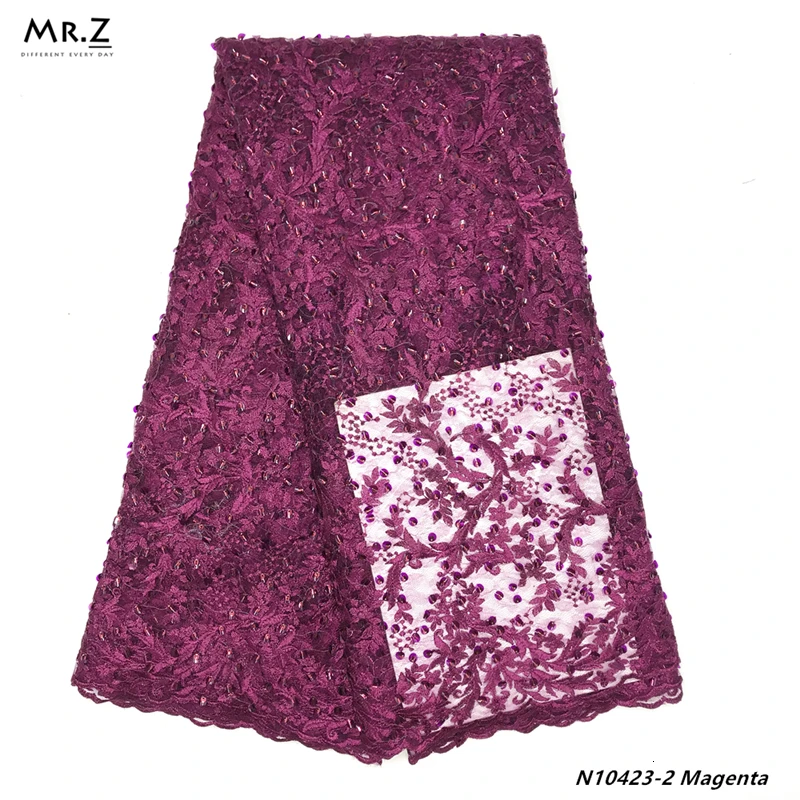 

Mr.Z 2019 New Glitter Sequins French Lace Fabric For African Wedding N10423