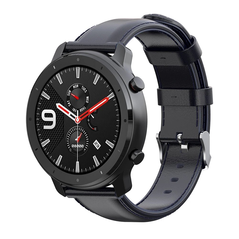 22 мм Классический ремешок из натуральной кожи для часов Amazfit GTR 47 мм Замена
