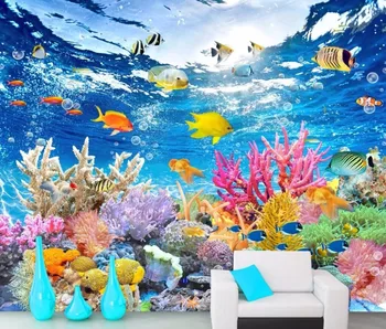 

CJSIR Custom Wallpaper HD Underwater World TV Background Wall Murals Home Decoration Living Room Bedroom Mural 3d Wallpaper