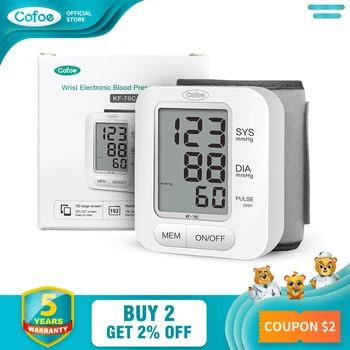 

Cofoe Digital Wrist Blood Pressure Monitor Automatic Sphygmomanometer Voice BP Tonometer Heart Rate Pulse For Health Care