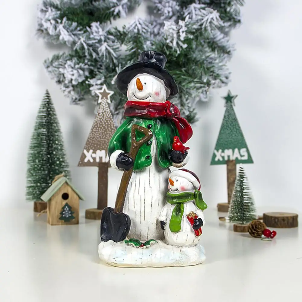 

Christmas Decoration Figurines Cute Simulated Snowman Resin Figurine Miniatures Xmas Desktop Ornement Christmas Home Decor