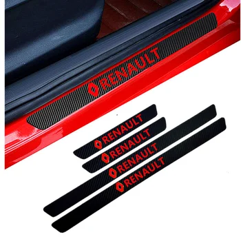 

Car-Styling 4PCS Carbon Fiber Door Sill Carbon Fiber Sticker Decals For Renault Megane 2 3 Duster Logan Clio Laguna 2 Captur