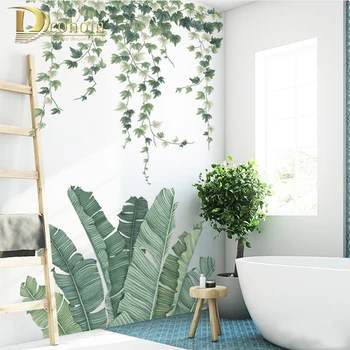 

Palm Green Tree Leaf Wall Stickers Nordic Style Room Decoration Home Decor Living Room Tv Background Wall Poster Vinyl Wallpaper