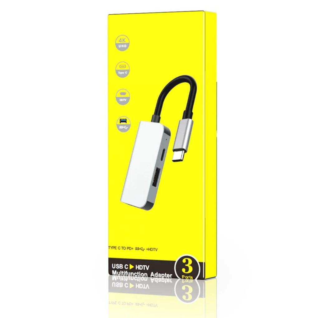 USB3.1 концентратор Тип с разъемами типа C и HD+ USB адаптер 3-в-1 мульти-функциональный ноутбук разветвитель конвертер док-станция usb разветвитель HD 3-в-1 ноутбук