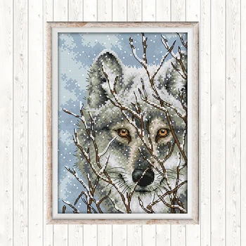 

Cross Stitch Patterns Wolf DIY Hand Crafts 14CT 11CT Counted Printed on Canvas Aida Embroidery Cross Stitch Kits Needlework Sets