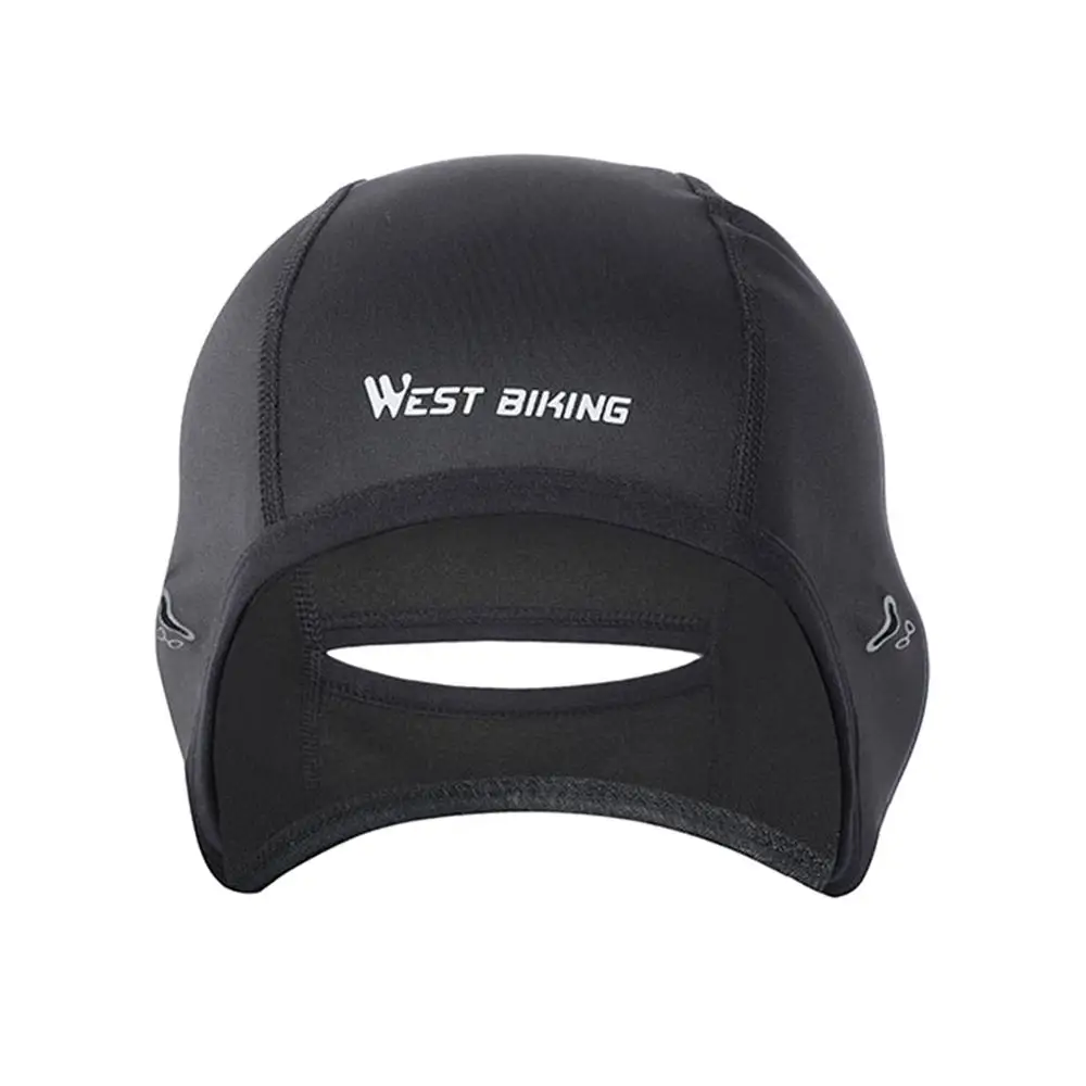 Women Black WEST BIKING, Зимние флисовые велосипедные колпачки, ветрозащитные, термозащитные, для шлема, для мужчин и женщин, велосипедные головные уборы, для бега, катания на лыжах, велоспорта - Цвет: Women Black