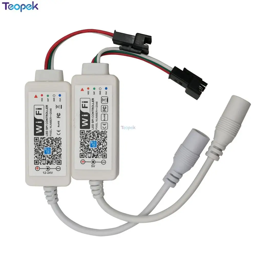 Светодиодный контроллер SPI DC5V DC12-24V Magic Home прибор приемно-2048 пикселей Миниатюрный Wi-Fi контроллер для WS2811 SK6812 WS2812B Светодиодные ленты