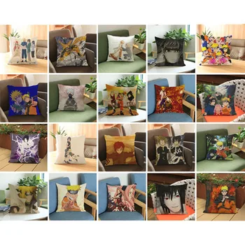 

mling 1pcs 45x45cm Naruto Print Decorative Pillow Peach Skin Sofa Cushion Waist Pillow Cover Decorative Cushion Cover