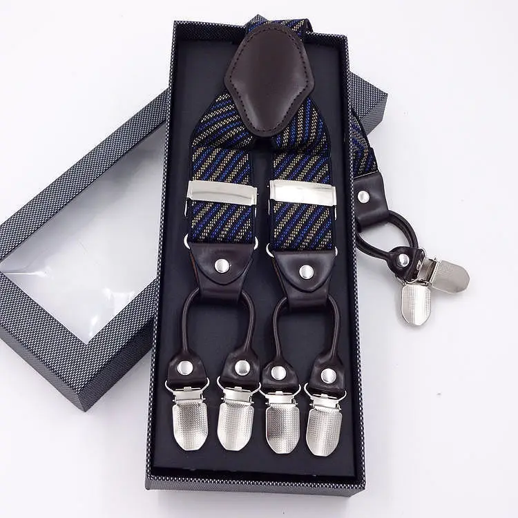 Hi-Tie 3 5*115 см широкие шелковые подтяжки для взрослых мужские кожаные металлические
