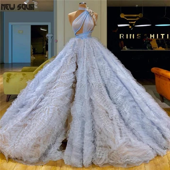 

Handmade Beading Crystal Long Evening Party Gowns 2019 Celebrity Prom Dress Split Side Aibye Evening Dresses Middle East Kaftans