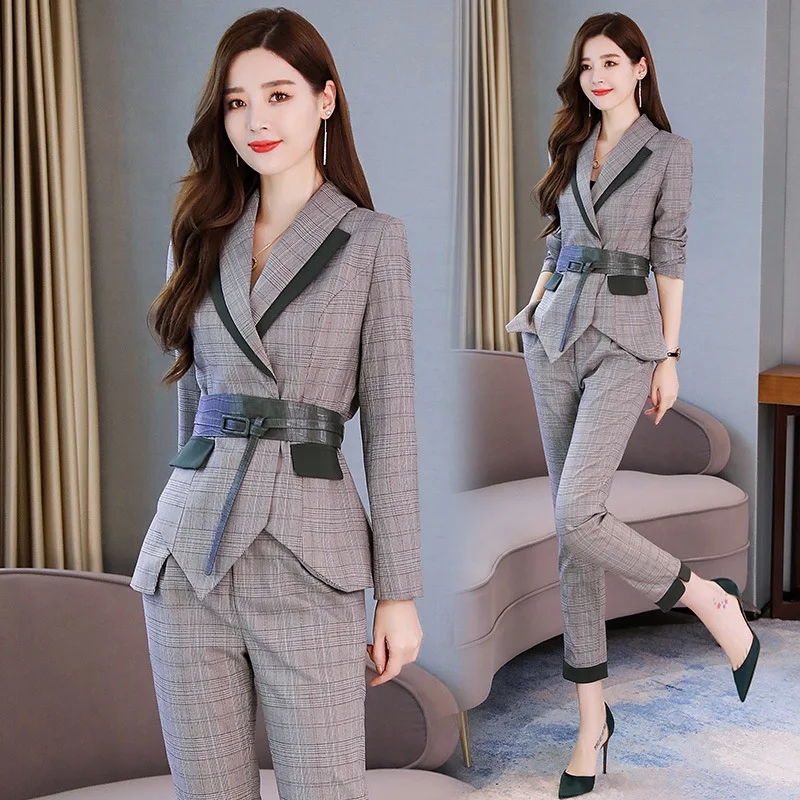 

Plaid Small Suit WOMEN'S Suit Autumn And Winter 2019 Western Style by Age Graceful Ol Elegant Debutante Two-Piece Set Capri Pant