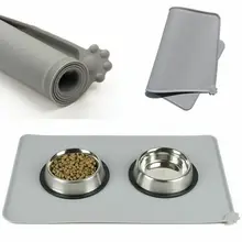 Best Price Waterproof Pet Feeding Mat For Dog Cat Solid Color Silicone Pets Food Drinking Pad Puppy Feeder Placemat Easy Washing 48x30cm