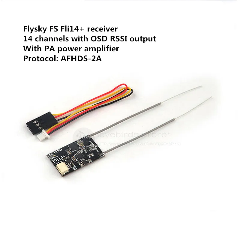 Micro Flysky FS 2.4G Fli14+ receiver RX 14 channels with PA amplifier and OSD RSSI output for DIY FPV mini racing drone | Игрушки и