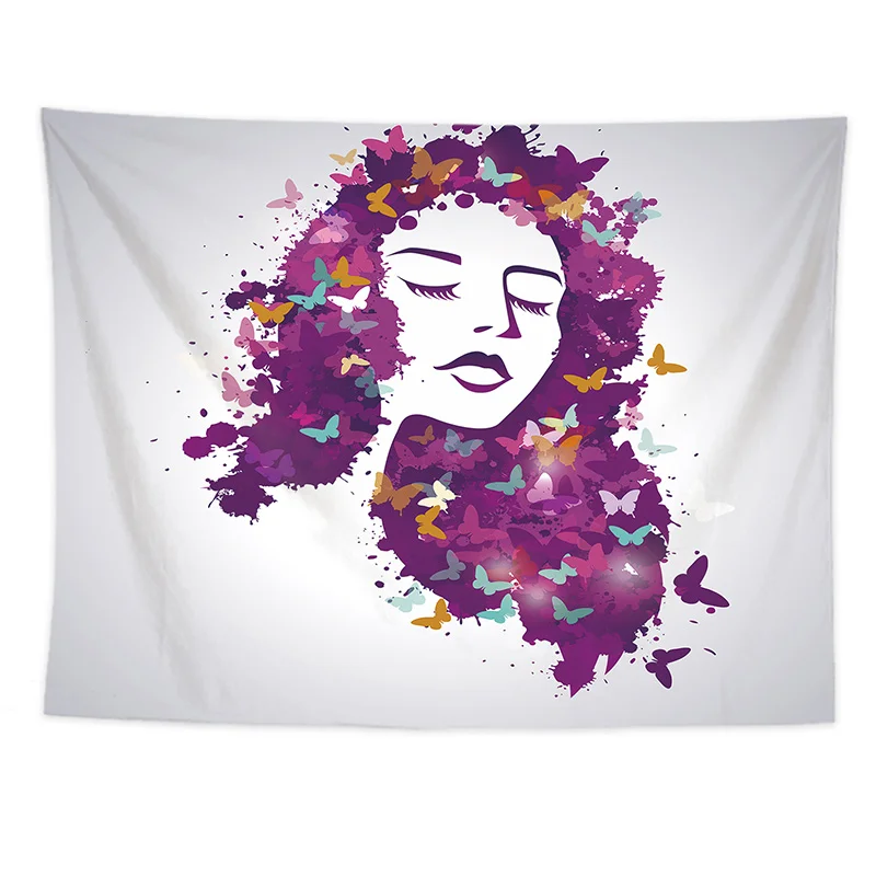642 Large Tapestry Wall Hanging Blanket Boho Decoration For Living Room Large Size Custom Art Tapestry Girl Design - Color: 642