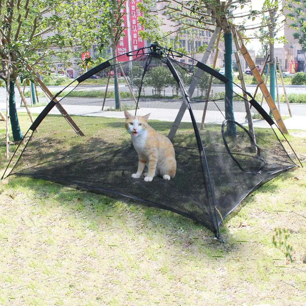 PROD 4000808935483 Outdoor Use Instant Portable Cat Tent Or Habitat Air
Ventilate Mesh Fabric Dog House Cage Size 75 L X 60 W X 36 H Black