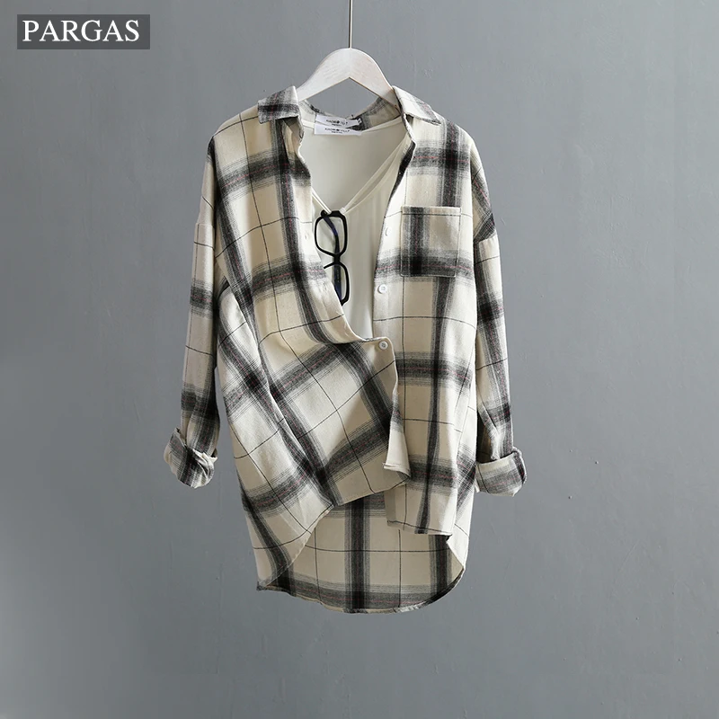 plaid chiffon blouse