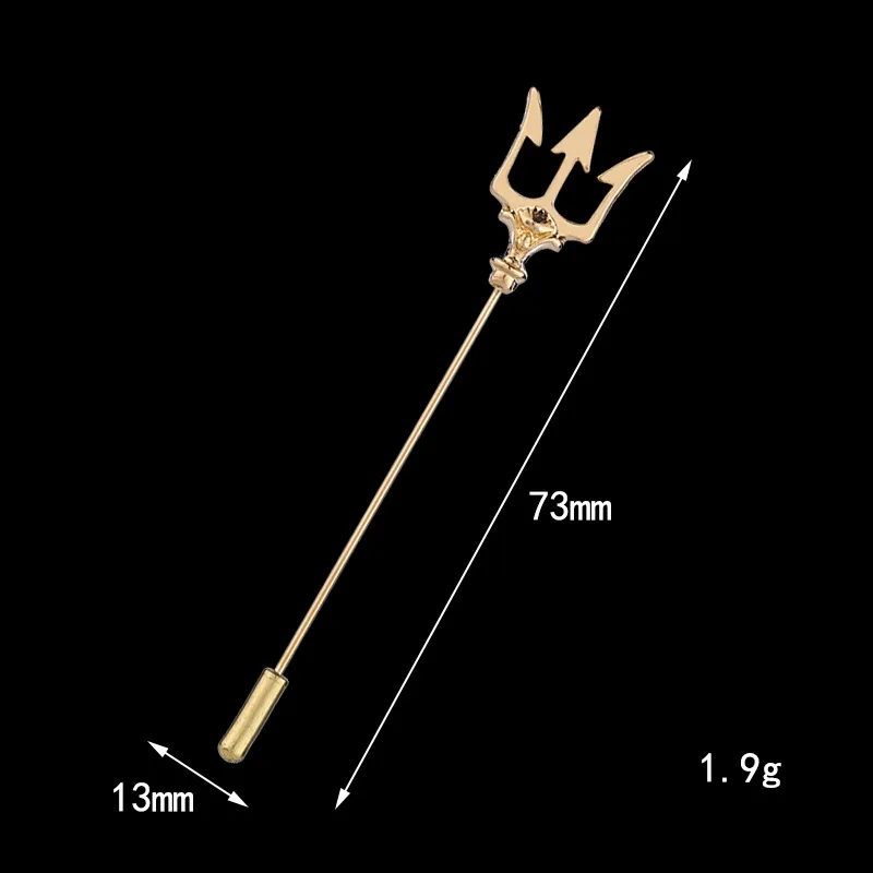 Корейская мода, металлическая брошь трезубец, длинная игла, цепочка с кисточками, нагрудные булавки, мужской костюм, значок на свитер, ювелирные изделия для женщин, аксессуары
