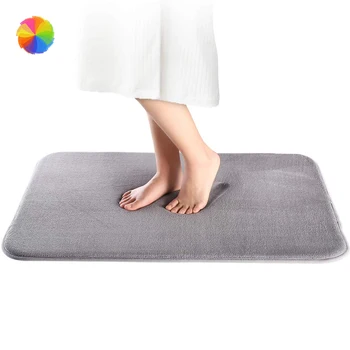 

Extra Thick Grey Memory Foam Bath Mat Non Slip Absorbent Bath Rug For Bathroom Rugs Large Kitchen Mats Washable Shower Carpets