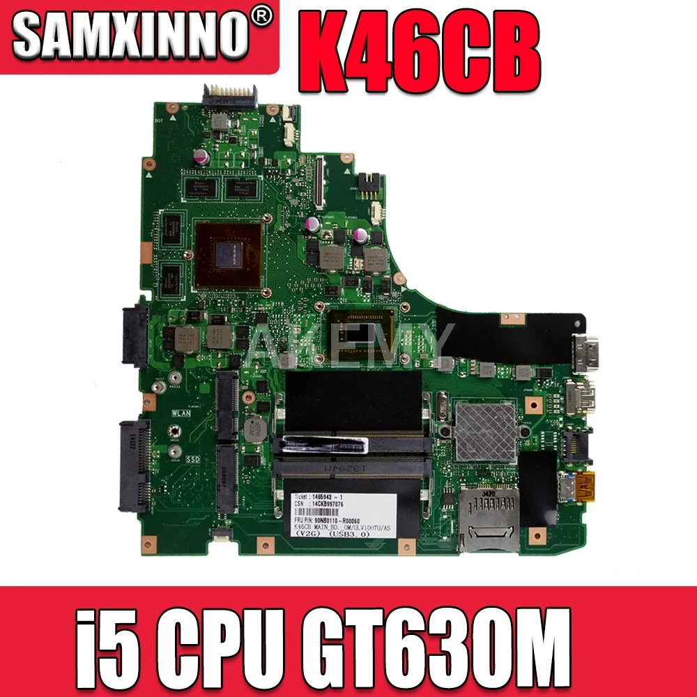 K46CM материнская плата i5 CPU GT630M для Asus K46CB K46C A46C ноутбука Тест 100% OK|motherboard for asus|laptop