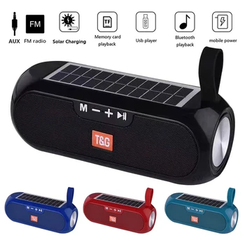 

Solar Power Bank Bluetooth Speakers Stereo Music Center Boombox Waterproof Super Bass Portable Wireless Column USB AUX FM Radio