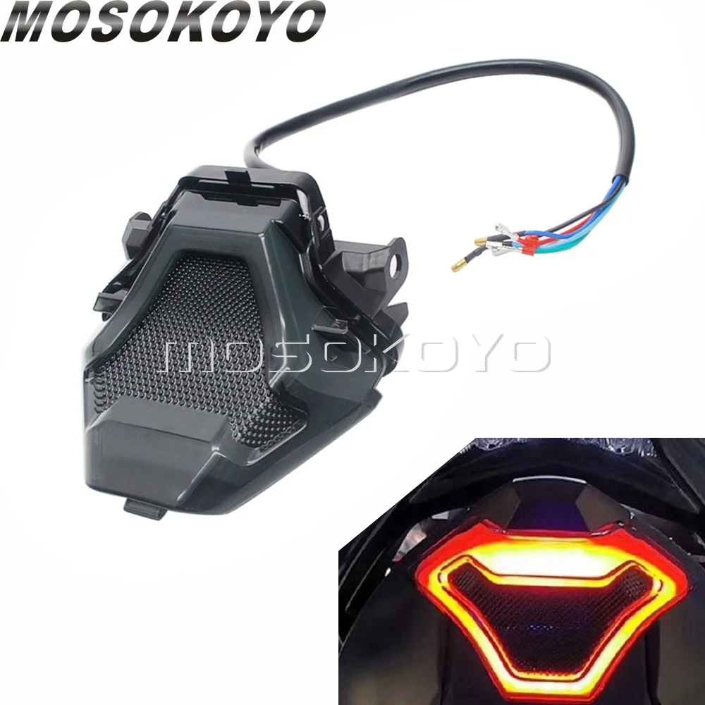 

For Yamaha YZF R3 R25 Y15ZR MT07 FZ07 LC150 MT-07 YZ-F LED Integrated Brake Stop Taillight Red / Amber Turn Signals Tail Light