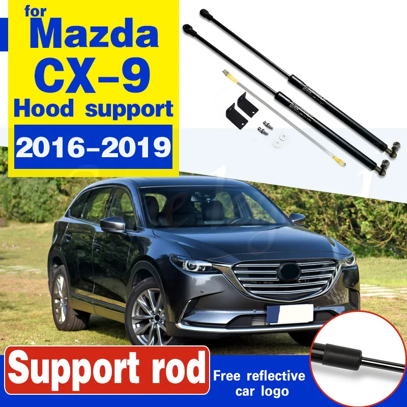 

2pcs Car Styling Hood Cover Strut Hydraulic Rod Telescopic Rod Lift Support For Mazda CX-9 CX9 2016 2017 2018 2019 Auto Accessor