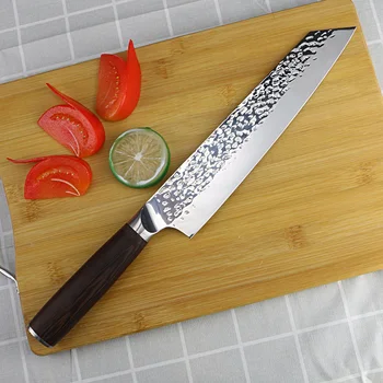 

Forged Hammer Pattern Japanese Beef Knife Stainless Steel Master Chef Sushi Cuisine 9 Inch Kitchen Knife