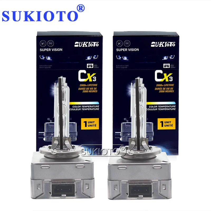 SUKIOTO 2PCS Premium Metal 55W D3S 6000K HID Xenon Bulb Lamps 35W D1S 4300K 5000K 8000K Car Light Bulb For Auto Headlamp Kit (2)