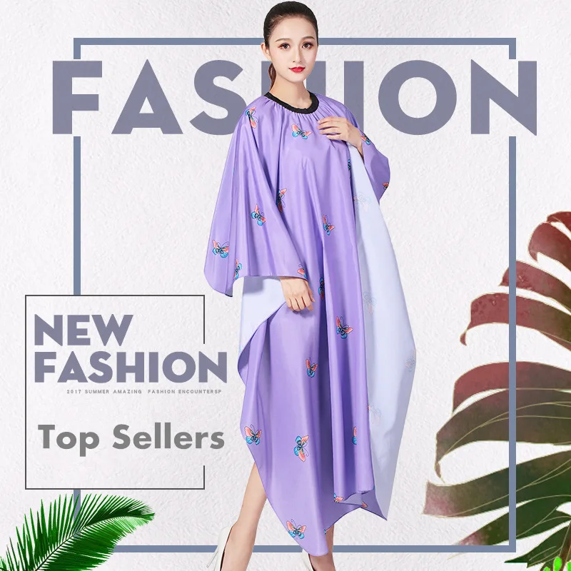 Профессиональная накидка для укладки волос, с принтом бабочки, для взрослых, для волос, водонепроницаемая, для стрижки, для окрашивания, для укладки, накидка для парикмахера, ткань для Ваи