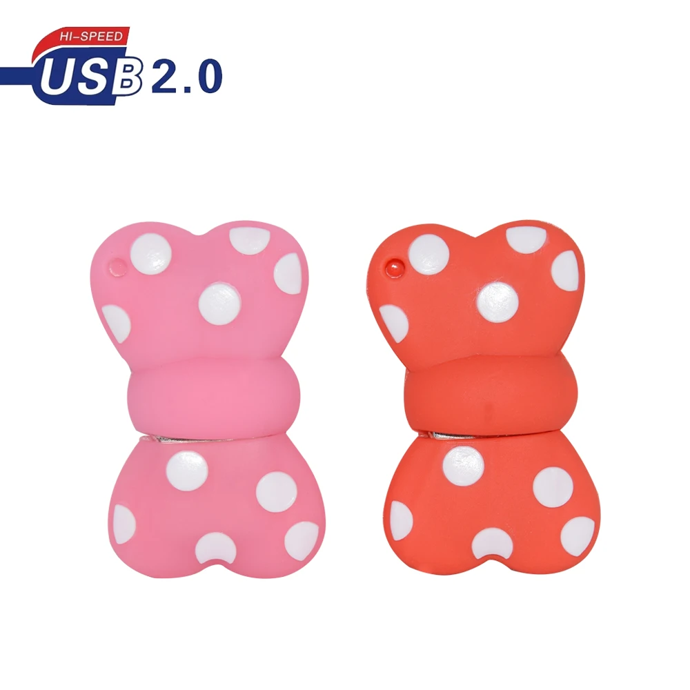 32gb flash drive Cartoon minnie bowknot usb flash drive 4GB 8GB 16GB 32GB tie pendrive  U disk memory stick cute gifts decoration USB For gift usb c drive