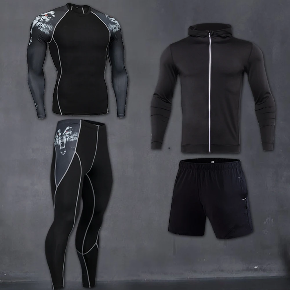 Men's quick-drying compression sportswear suit Workout jogging sports suit Workout jogging sports set