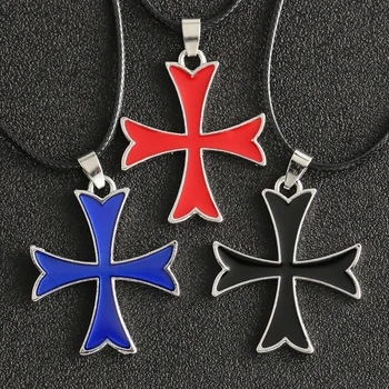 

Assassins Odyssey Necklace Knight Templar Order Cross Christian Crusaders Knightfall Enamel Pendant Movie Game Jewelry Wholesale