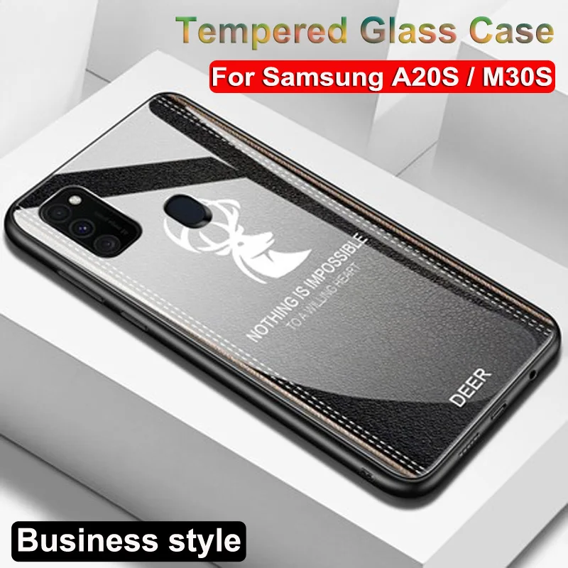 Для samsung Galaxy M30S чехол M30 S M307F Бизнес стильное закаленное стекло для телефона A20S A207F