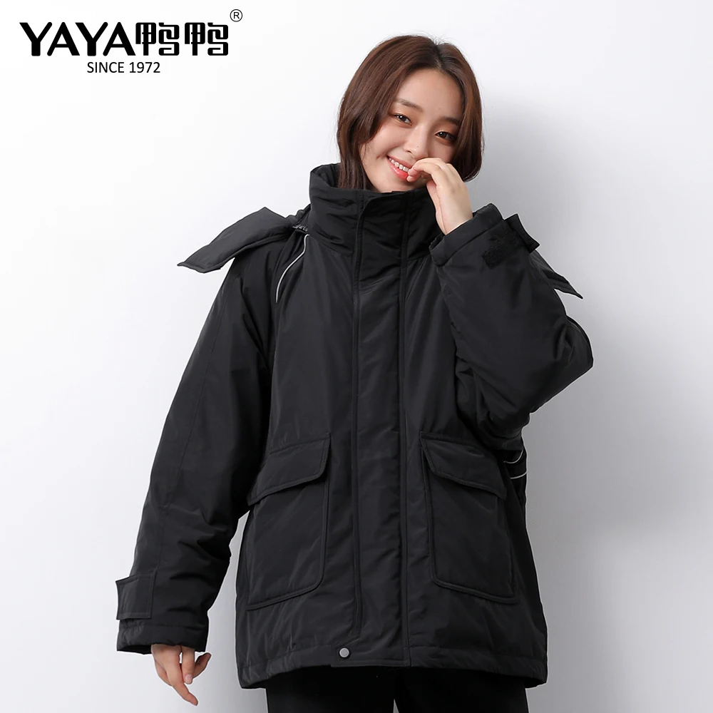 

YAYA Winter Coat Women 2020 Down Parka 90% White Duck Down Jacket Thick Warm Short Loose Winter Jacket Women
