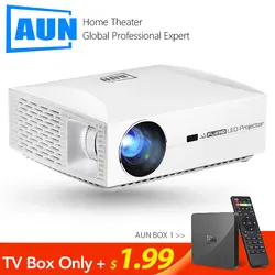 Аун проектор Full HD F30, 1920x1080 Разрешение. Светодиодный проектор для домашнего кинотеатра. 5500 люмен 3D Smart Beamer, сопоставимый 4 K