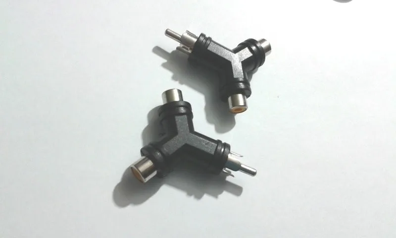 50 шт. Y адаптер 2 RCA Женский 1 RCA Мужской Разъем