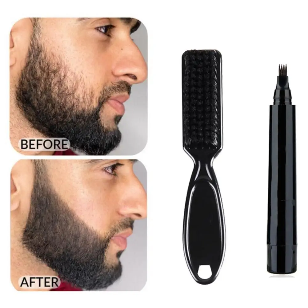 Lápiz de barba y cepillo potenciador de barba resistente al agua, herramientas de modelado de bigote, gran oferta, nuevo