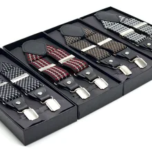 Мужские брюки с 4 зажимами, деловые повседневные, для свадебной вечеринки, рубашка с бретелями, многоцветные, эластичные, на бретельках