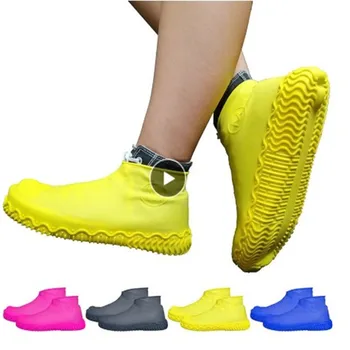 

1pair Waterproof Shoe Cover Silicone Material Unisex Shoes Protectors Rain Boots For Indoor Outdoor Rainy Wear Resistan Elegant
