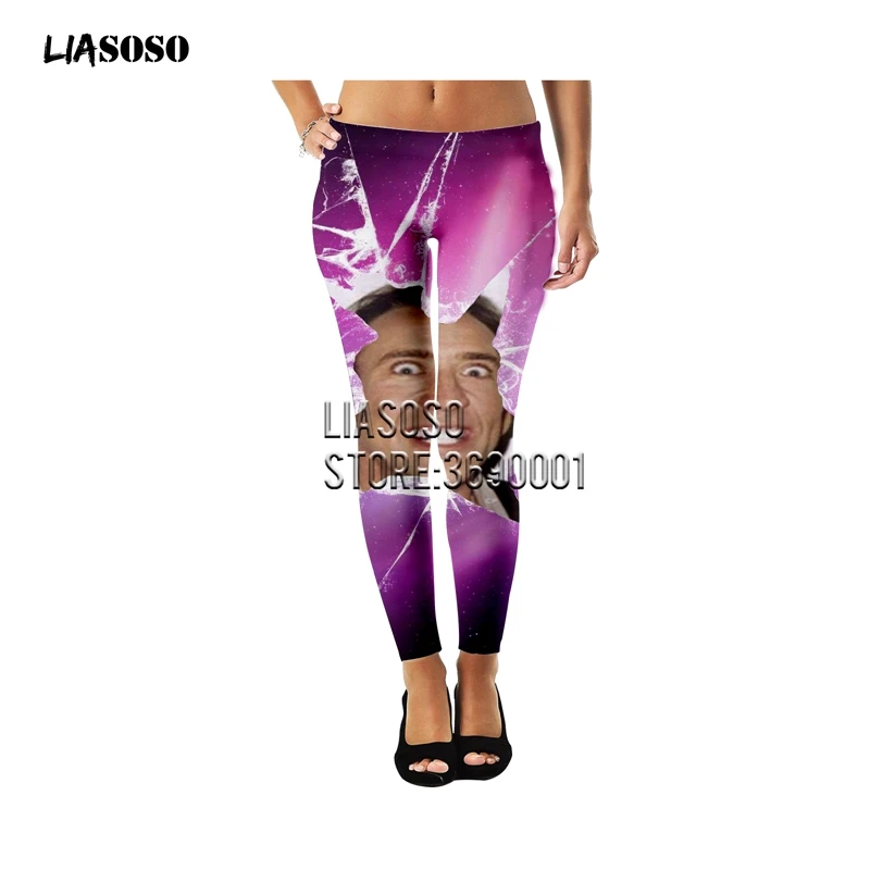 LIASOSO, 3D принт, для женщин, девушек, девушек, хит, забавные, Николя клетка, много лиц, леггинсы, Ретро стиль, готика, леггинсы для фитнеса, штаны до щиколотки, X2782 - Цвет: 13