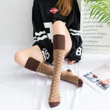 Женские носки в Корейском стиле; носки для бега с буквенным принтом; Хлопковые гольфы; дышащие хлопковые длинные носки без пятки