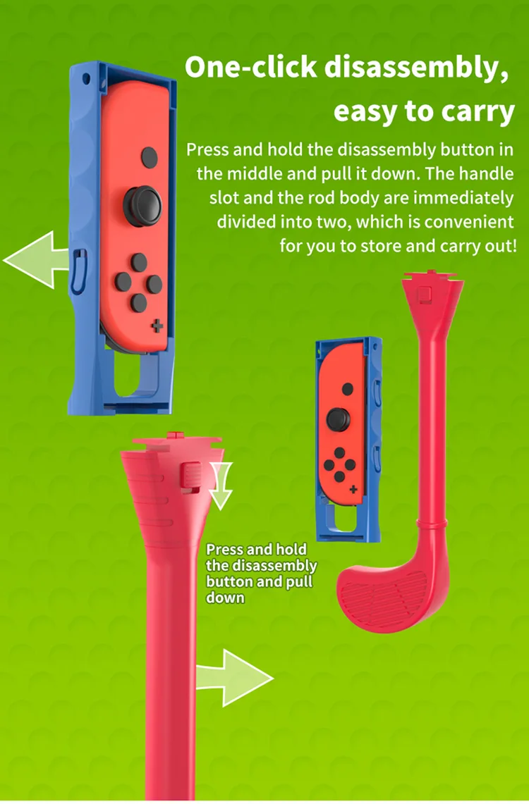 Golf Grips Clubs 2 Pieces Set Compatible With Mario Golf Super Rush For Nintendo Switch Joy Pad Grips