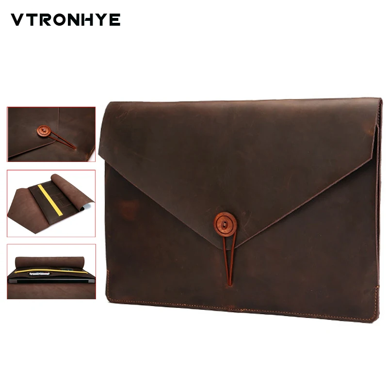 

Laptop Sleeve for Huawei Matebook 13 X 13.3 X Pro 13.9 Vintage Leather Sleeve Bags Handbag Men Women