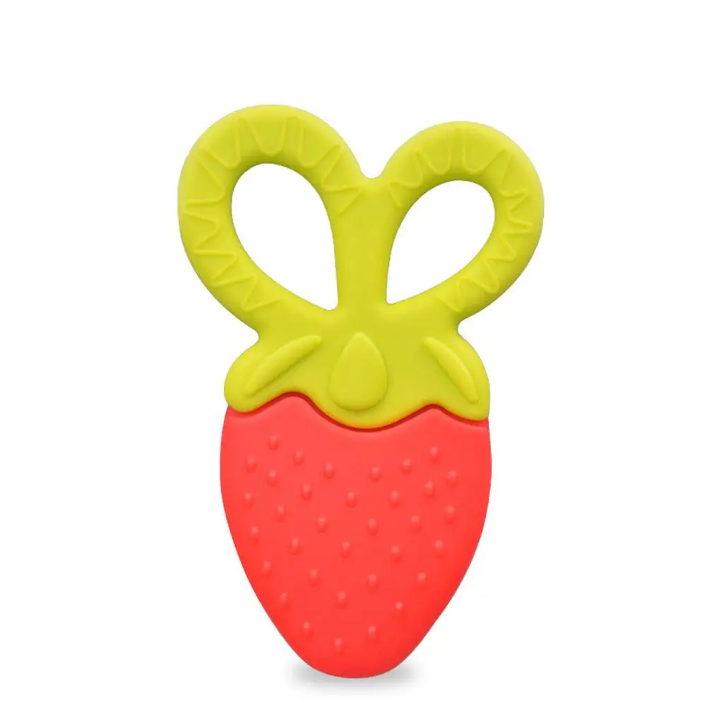 Strawberry red LeadingStar детский Фруктовый зубной гель силикагель шлифовальная палка Детские фиксированные зубы кусающее устройство игрушки - Цвет: Strawberry red