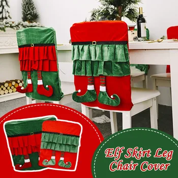 

Christmas Chair Covers Decoration Elfs Skirt Hanging Legs Red Feet Green Feet Chair Covers Christmas Decoration For Home 2021