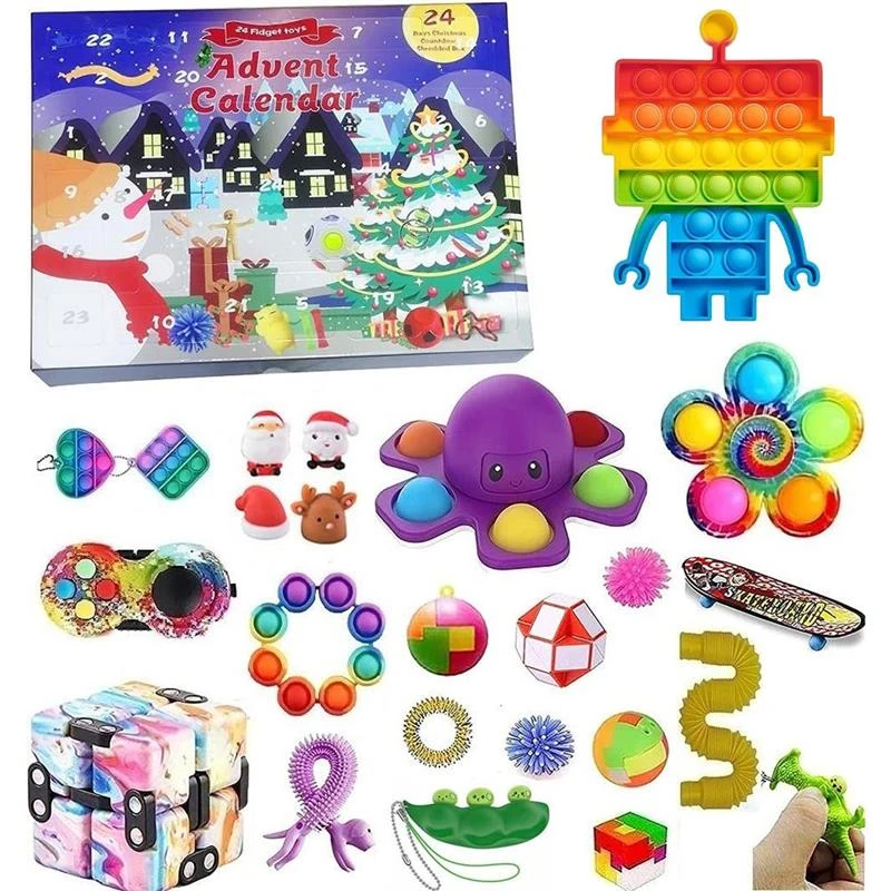 Adventskalender 2021 Kerst Speelgoed Voor Kalender 24 Dagen Xmas Kerst Push Toy Pack Gift Noel nieuwe|Adventskalenders| - AliExpress